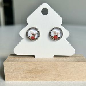 Handmade Reindeer Stud Earrings